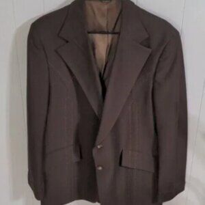 H Bar C Ranchwear Vintage Sports Coat Men's 46L (Estimated) Brown Western Cowboy
